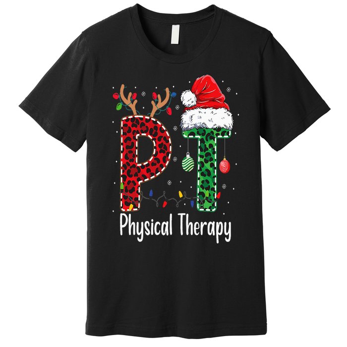 Physical Therapy Christmas santa hat PT Therapist xmas Premium T-Shirt