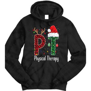 Physical Therapy Christmas santa hat PT Therapist xmas Tie Dye Hoodie