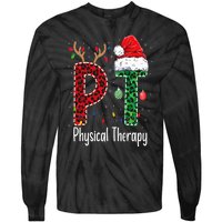 Physical Therapy Christmas santa hat PT Therapist xmas Tie-Dye Long Sleeve Shirt