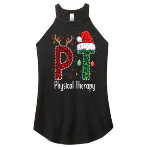 Physical Therapy Christmas santa hat PT Therapist xmas Women's Perfect Tri Rocker Tank