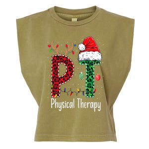 Physical Therapy Christmas santa hat PT Therapist xmas Garment-Dyed Women's Muscle Tee