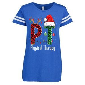 Physical Therapy Christmas santa hat PT Therapist xmas Enza Ladies Jersey Football T-Shirt