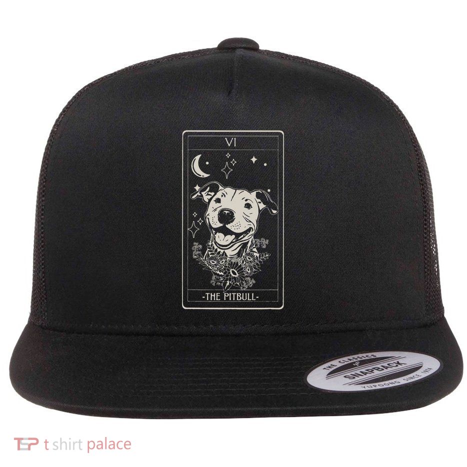 Pitbull Tarot Card Pitbull Lover Pittie Dog Mom Women Flat Bill Trucker Hat
