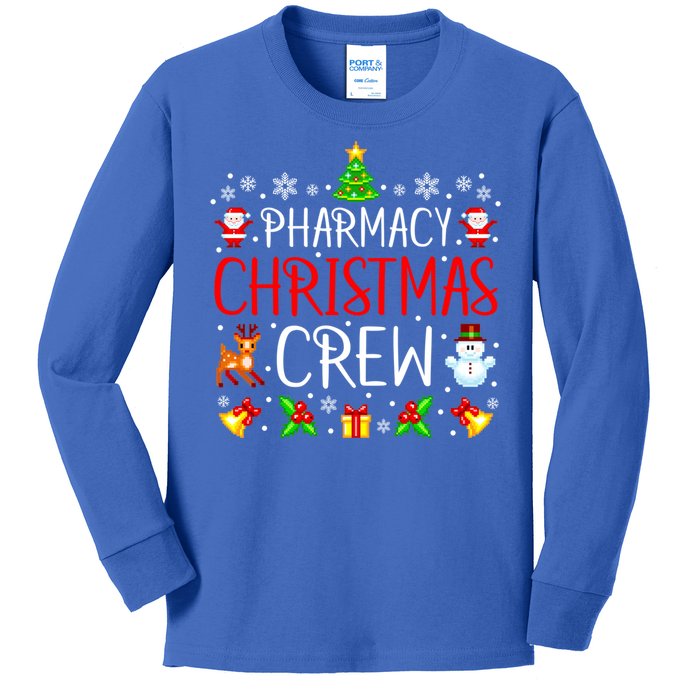 Pharmacy Tech Christmas Crew Matching Xmas Pharmacist Gift Kids Long Sleeve Shirt