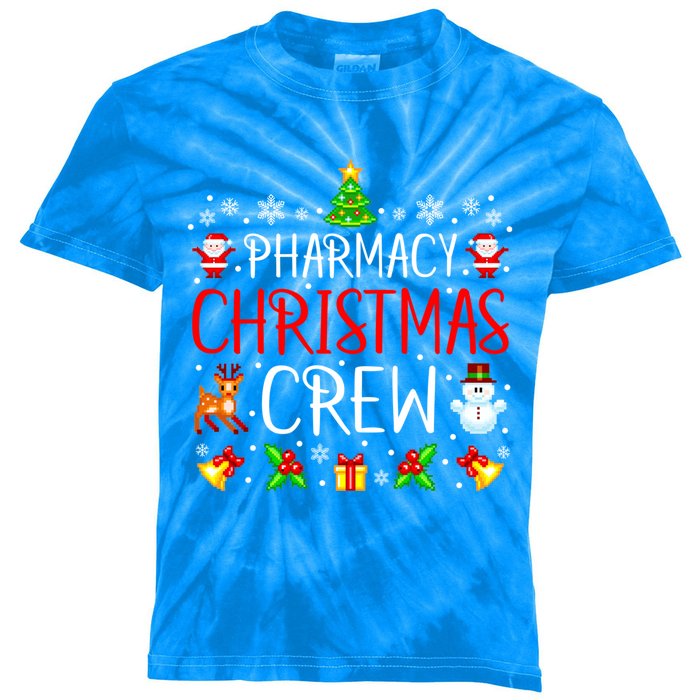 Pharmacy Tech Christmas Crew Matching Xmas Pharmacist Gift Kids Tie-Dye T-Shirt