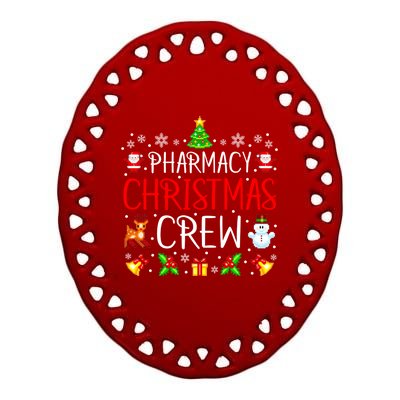 Pharmacy Tech Christmas Crew Matching Xmas Pharmacist Gift Ceramic Oval Ornament