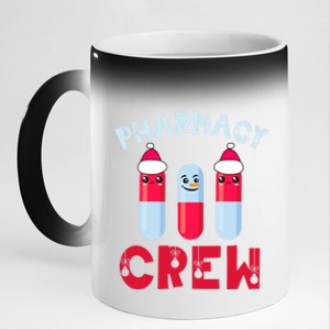 Pharmacy Tech Christmas Cool Gift Christmas Crew Pharmacy Team Funny Gift 11oz Black Color Changing Mug