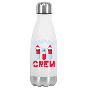 Pharmacy Tech Christmas Cool Gift Christmas Crew Pharmacy Team Funny Gift Stainless Steel Insulated Water Bottle