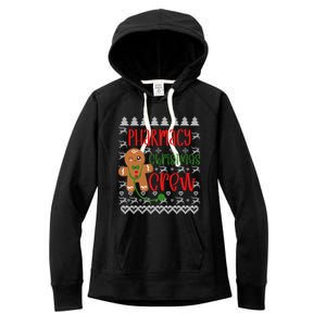 Pharmacy Tech Christmas Gift Pharmacy Crew Gingerbread Funny Gift Women's Fleece Hoodie