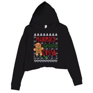 Pharmacy Tech Christmas Gift Pharmacy Crew Gingerbread Funny Gift Crop Fleece Hoodie