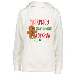 Pharmacy Tech Christmas Gift Pharmacy Crew Gingerbread Funny Gift Womens Funnel Neck Pullover Hood