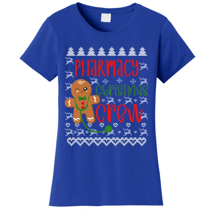 Pharmacy Tech Christmas Gift Pharmacy Crew Gingerbread Funny Gift Women's T-Shirt