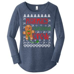 Pharmacy Tech Christmas Gift Pharmacy Crew Gingerbread Funny Gift Women's Perfect Tri Tunic Long Sleeve Shirt