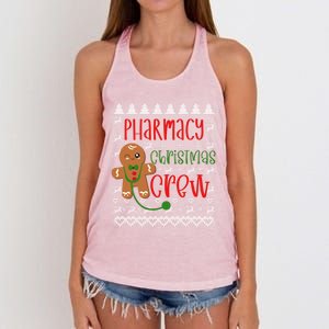 Pharmacy Tech Christmas Gift Pharmacy Crew Gingerbread Funny Gift Women's Knotted Racerback Tank