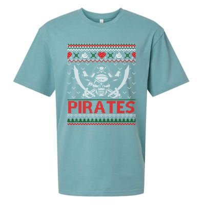 Pirates Themed Christmas Ugly Xmas Meaningful Gift Sueded Cloud Jersey T-Shirt