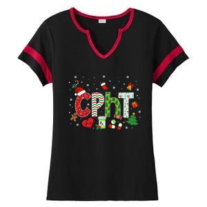 Pharmacy Technician Christmas Gift Cpht Xmas Pajama Meaningful Gift Ladies Halftime Notch Neck Tee