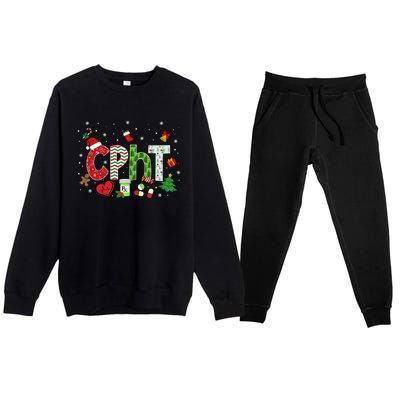 Pharmacy Technician Christmas Gift Cpht Xmas Pajama Meaningful Gift Premium Crewneck Sweatsuit Set