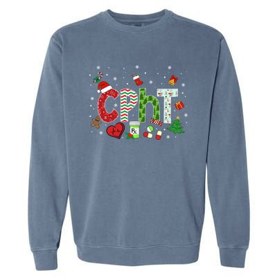 Pharmacy Technician Christmas Gift Cpht Xmas Pajama Meaningful Gift Garment-Dyed Sweatshirt