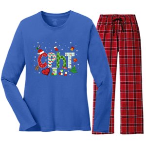 Pharmacy Technician Christmas Gift Cpht Xmas Pajama Meaningful Gift Women's Long Sleeve Flannel Pajama Set 