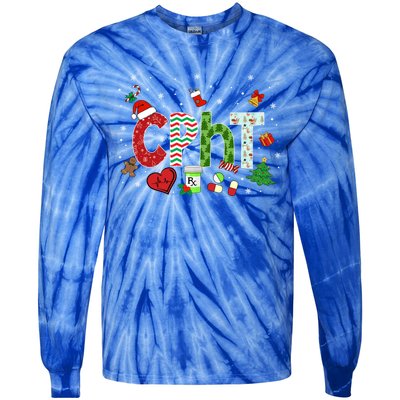 Pharmacy Technician Christmas Gift Cpht Xmas Pajama Meaningful Gift Tie-Dye Long Sleeve Shirt