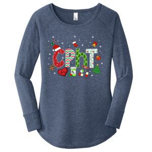 Pharmacy Technician Christmas Gift Cpht Xmas Pajama Meaningful Gift Women's Perfect Tri Tunic Long Sleeve Shirt