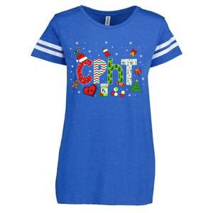 Pharmacy Technician Christmas Gift Cpht Xmas Pajama Meaningful Gift Enza Ladies Jersey Football T-Shirt