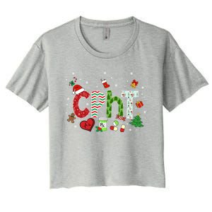 Pharmacy Technician Christmas Gift Cpht Xmas Pajama Meaningful Gift Women's Crop Top Tee