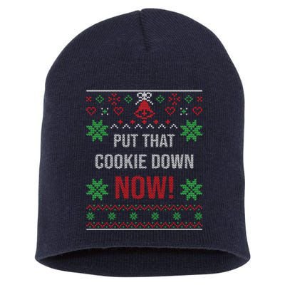 Put That Cookie Down Santa Claus Christmas Short Acrylic Beanie