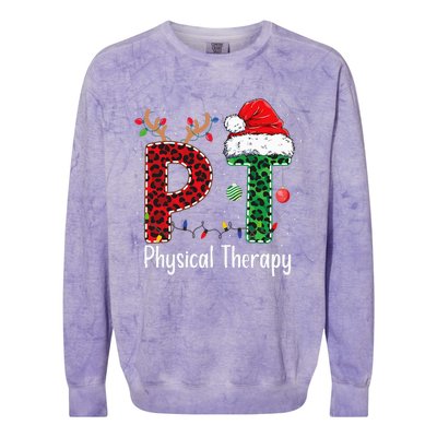 Physical Therapy Christmas santa hat xmas Colorblast Crewneck Sweatshirt