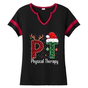 Physical Therapy Christmas santa hat xmas Ladies Halftime Notch Neck Tee