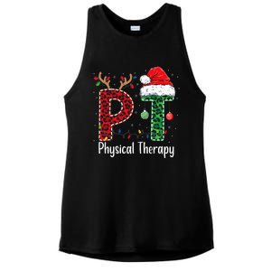 Physical Therapy Christmas santa hat xmas Ladies PosiCharge Tri-Blend Wicking Tank