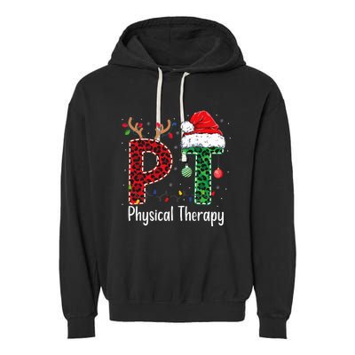 Physical Therapy Christmas santa hat xmas Garment-Dyed Fleece Hoodie