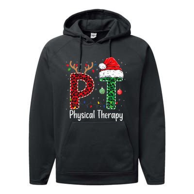 Physical Therapy Christmas santa hat xmas Performance Fleece Hoodie