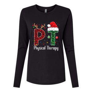 Physical Therapy Christmas santa hat xmas Womens Cotton Relaxed Long Sleeve T-Shirt