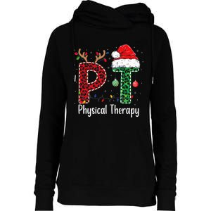 Physical Therapy Christmas santa hat xmas Womens Funnel Neck Pullover Hood