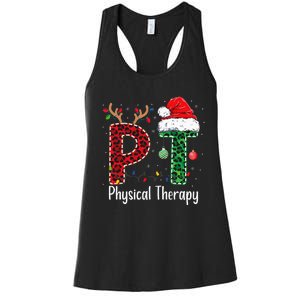 Physical Therapy Christmas santa hat xmas Women's Racerback Tank