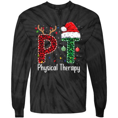 Physical Therapy Christmas santa hat xmas Tie-Dye Long Sleeve Shirt