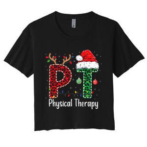 Physical Therapy Christmas santa hat xmas Women's Crop Top Tee