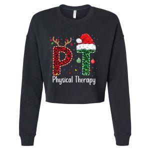 Physical Therapy Christmas santa hat xmas Cropped Pullover Crew