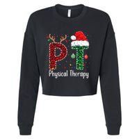 Physical Therapy Christmas santa hat xmas Cropped Pullover Crew