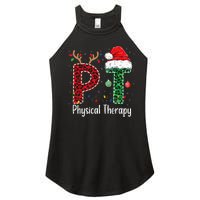 Physical Therapy Christmas santa hat xmas Women's Perfect Tri Rocker Tank