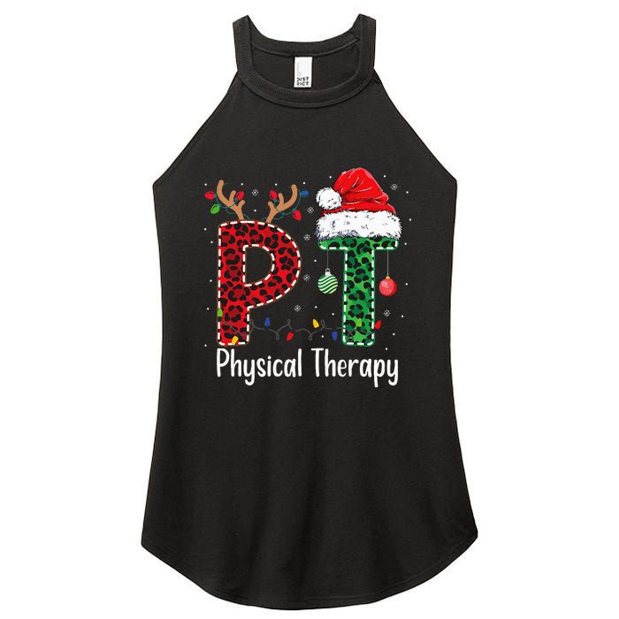 Physical Therapy Christmas santa hat xmas Women's Perfect Tri Rocker Tank