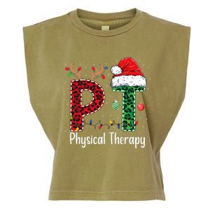 Physical Therapy Christmas santa hat xmas Garment-Dyed Women's Muscle Tee