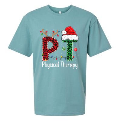 Physical Therapy Christmas santa hat xmas Sueded Cloud Jersey T-Shirt