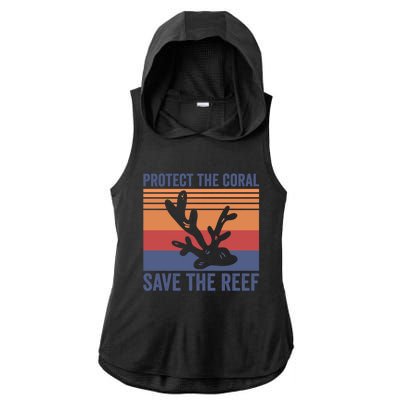 Protect The Coral Save The Reef Great Gift Ladies PosiCharge Tri-Blend Wicking Draft Hoodie Tank