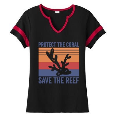 Protect The Coral Save The Reef Great Gift Ladies Halftime Notch Neck Tee