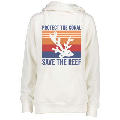 Protect The Coral Save The Reef Great Gift Womens Funnel Neck Pullover Hood