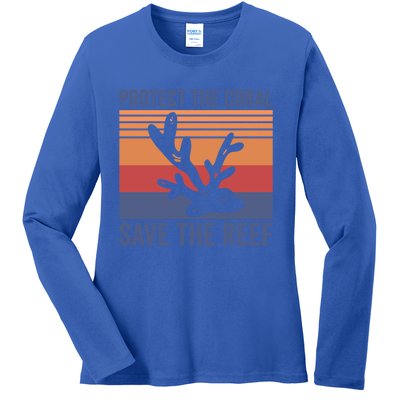 Protect The Coral Save The Reef Great Gift Ladies Long Sleeve Shirt