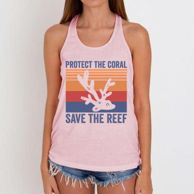 Protect The Coral Save The Reef Great Gift Women's Knotted Racerback Tank