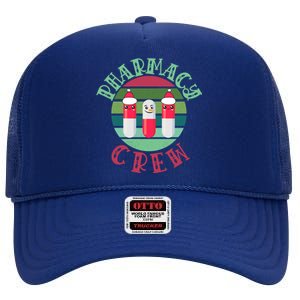 Pharmacy Technician Christmas Funny Gift Pharmacy Crew Pharmacist Gift High Crown Mesh Back Trucker Hat